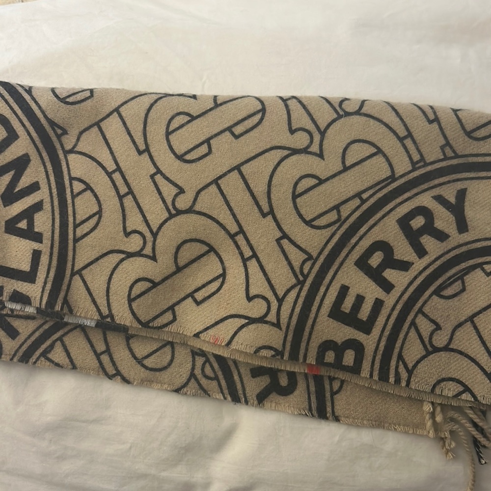 Burberry reversible check and monochrome cashmere scarf